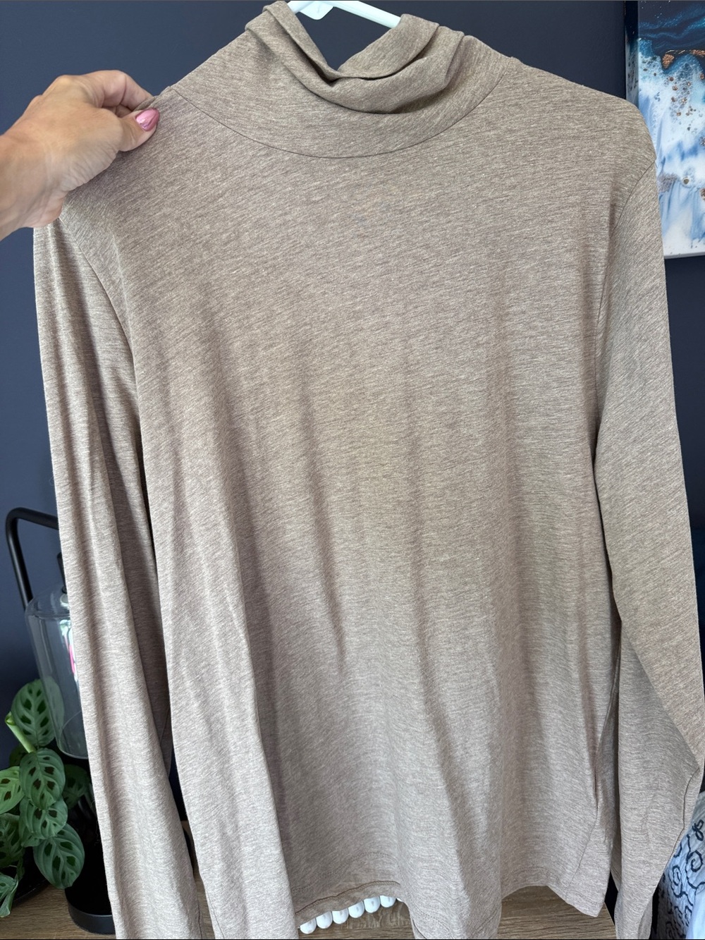 J. Crew women’s Long-Sleeve Taupe Turtleneck XL  NWOT